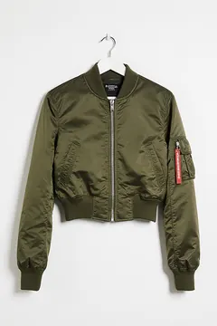 Zelená bomber bunda na ramínku